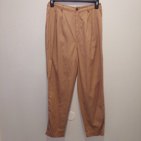 NWT a.n.a. Khaki Tan Pleated Chino Trousers Relaxed Fit Size 10 - Picture 2 of 7
